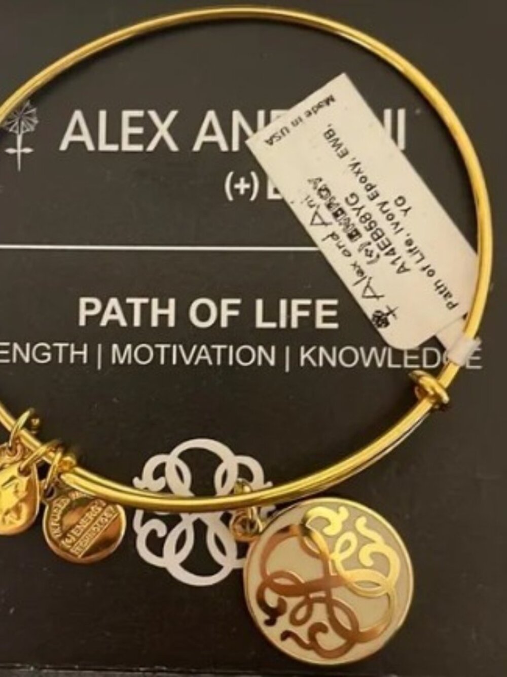 Rare white epoxy Path of Life Alex and Ani Bangle New W/ Card & Box     546